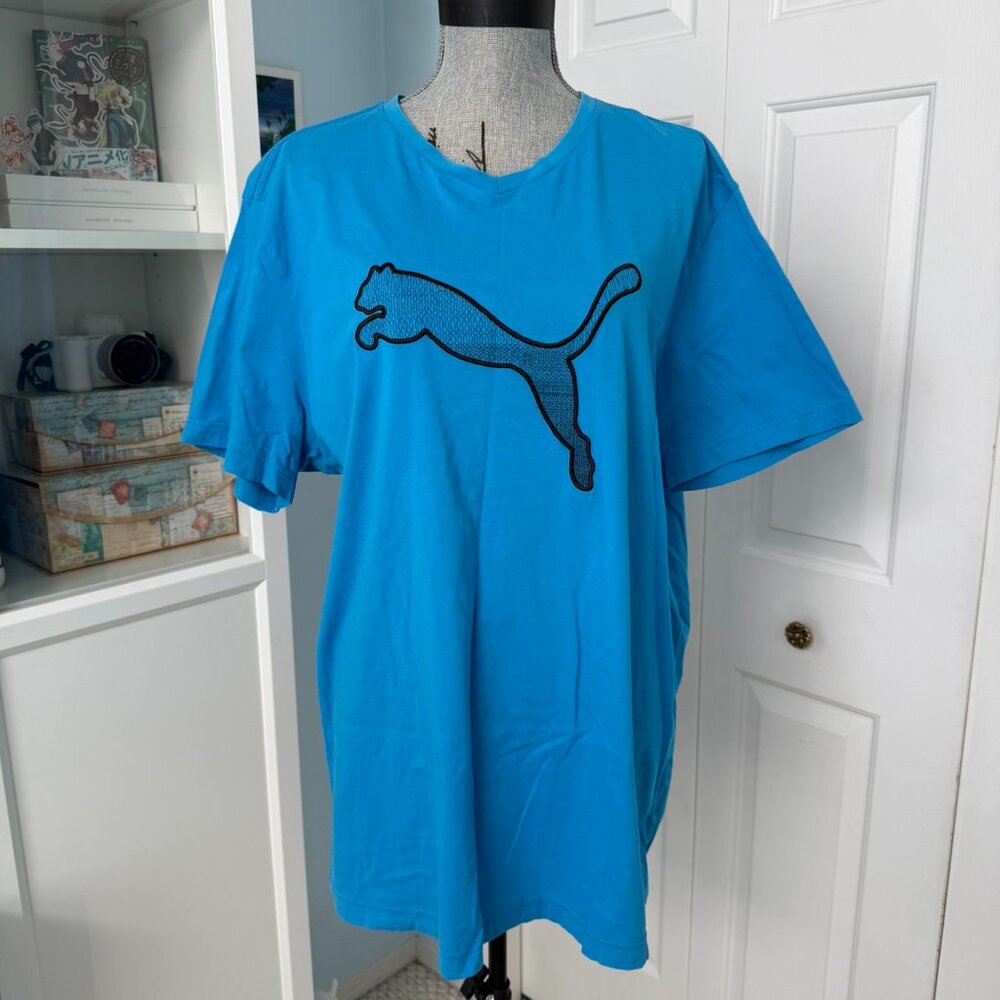PUMA Blue Logo Tee – Size XXL